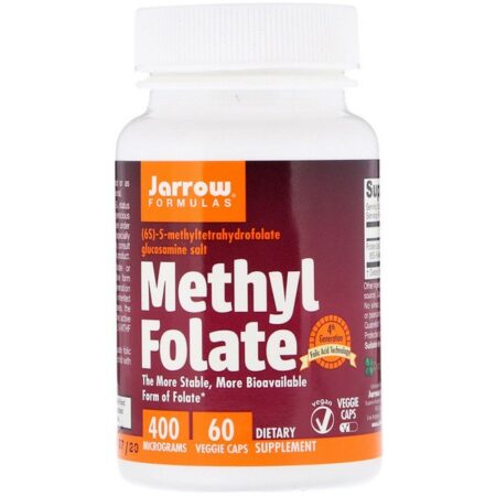 Jarrow Formulas, Folato de Metila, 400 mcg, 60 Cápsulas Vegetais