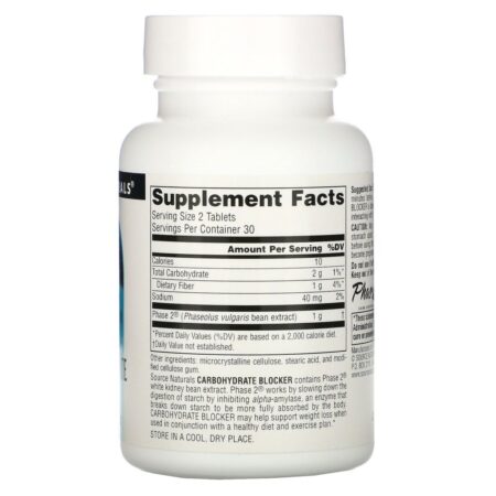 Source Naturals, Fase 2 Bloqueador de Carboidrato, 500 mg, 60 tabletes - Imagem 2