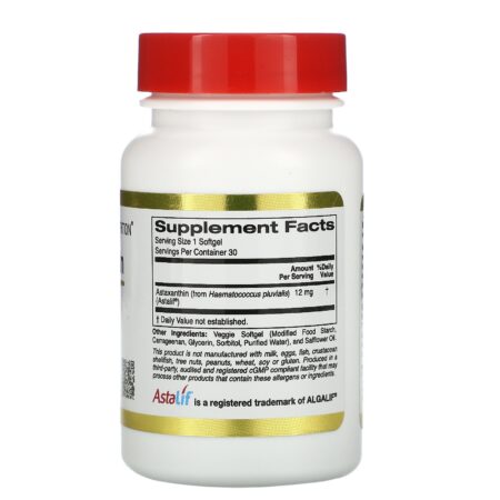 California Gold Nutrition, AstaLif, Astaxantina Islandesa Pura, 12 mg, 30 Cápsulas Softgel Vegetais - Image 2