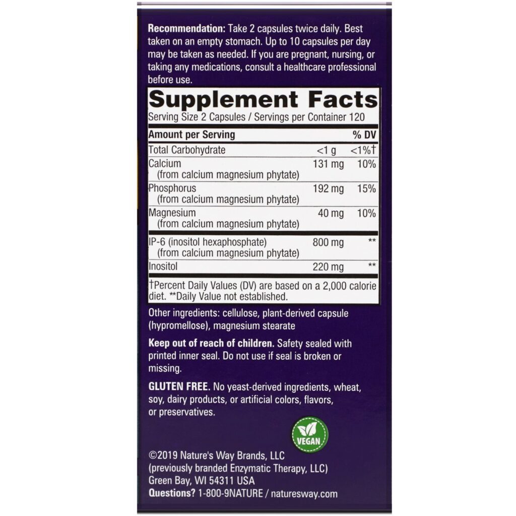 Nature's Way, Cell Forté, IP-6 e Inositol, 240 Cápsulas Vegetais - Imagem 2