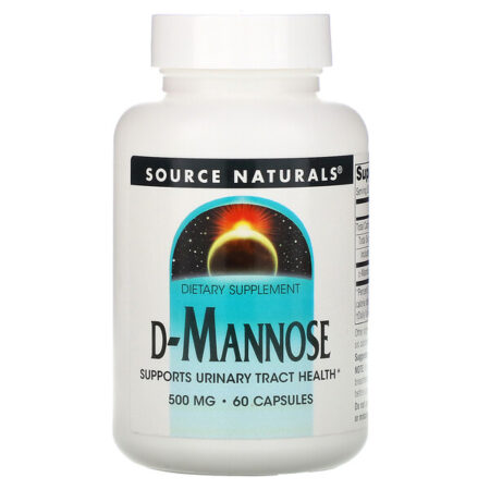 Source Naturals, D-Manose, 500 mg, 60 Cápsulas