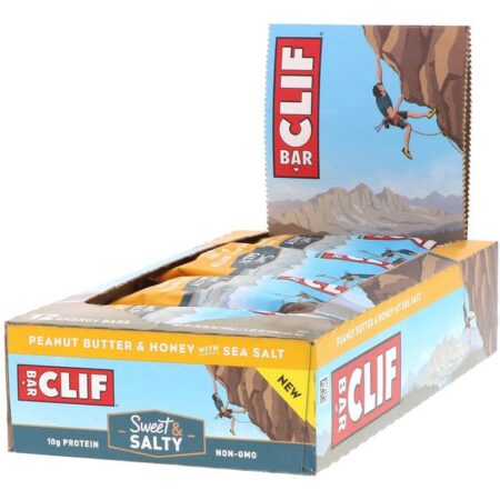 Clif Bar, Energy Bar, Peanut Butter & Honey with Sea Salt, 12 Bars, 2.40 oz (68 g) Each