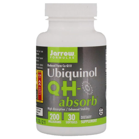 Jarrow Formulas, QH-Absorb, Ubiquinol, 200 mg, 30 Cápsulas Softgel