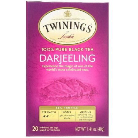 Twinings, 100% Pure Black Tea, Darjeeling , 20 Individual Tea Bags, 1.41 oz (40 g)