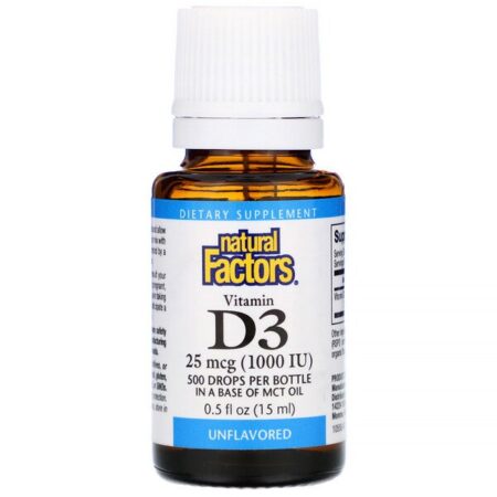 Natural Factors, Vitamina D3, Gotas, 1.000 UI, 15 ml (0,5 fl oz)