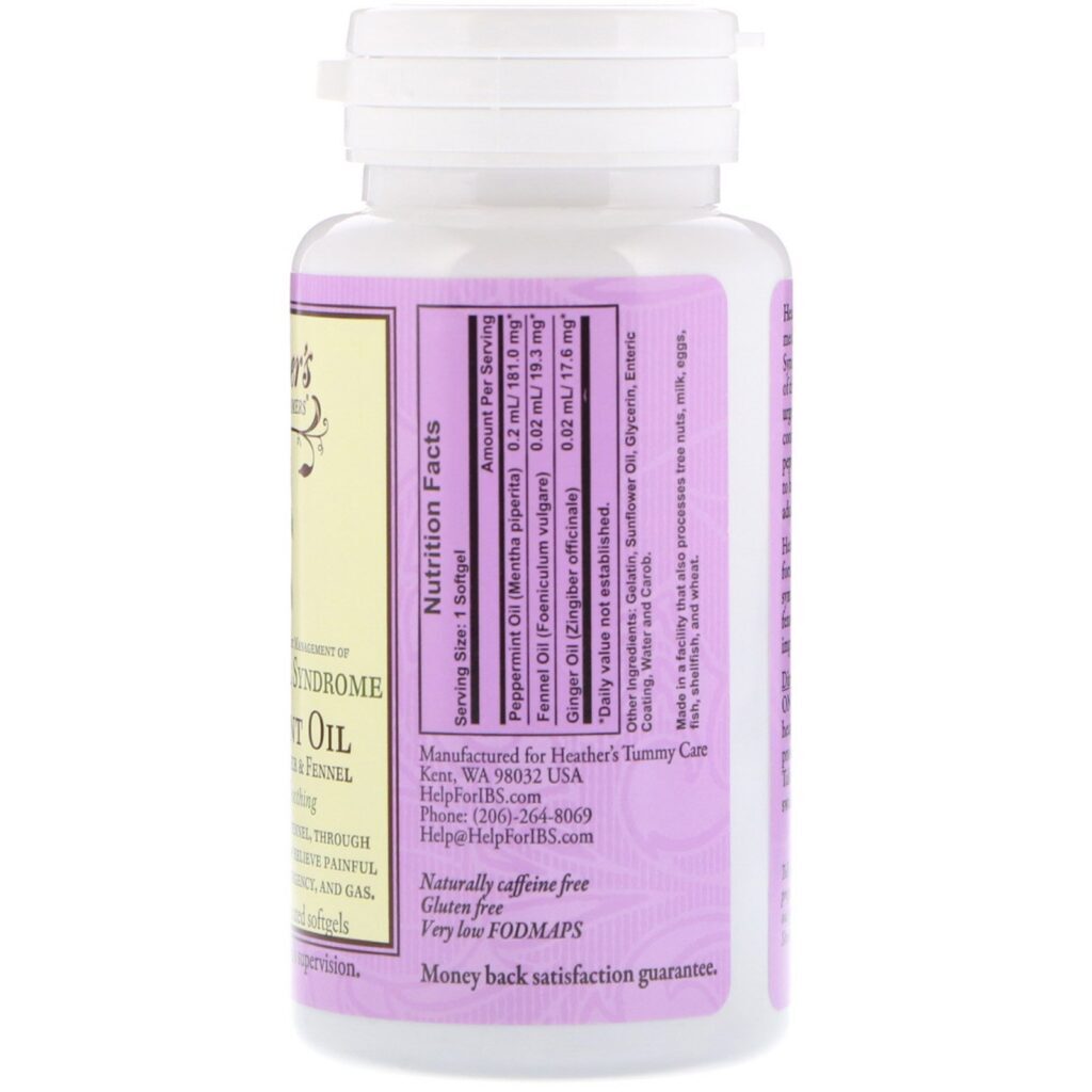 Heather's Tummy Care, Óleo de Menta, Síndrome do Intestino Intensa, 90 Cápsulas de Softgel com Revestimento Entérico - Imagem 2
