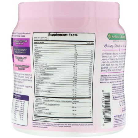 Nature's Bounty, Optimal Solutions, Mistura Completa para Shake de Proteína e Vitamina, Baunilha, 453 g - Image 2