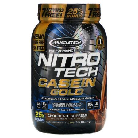 Muscletech, Nitro Tech Caseína Gold, Chocolate Supremo, 1,15 kg (2,53 lb)