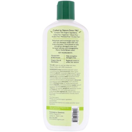 Aubrey Organics, GPB Balancing Protein Shampoo, Normal Hair, Vanilla Balsam, 11 fl oz (325 ml) - Image 2