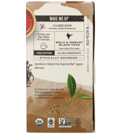 Numi Tea, Organic Black Tea, Breakfast Blend, 18 Tea Bags, 1.40 oz (39.6 g) - Image 2