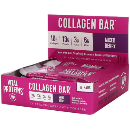 Vital Proteins, Collagen Bar, Mixed Berry, 12 Bars, 1.8 oz (50 g) Each