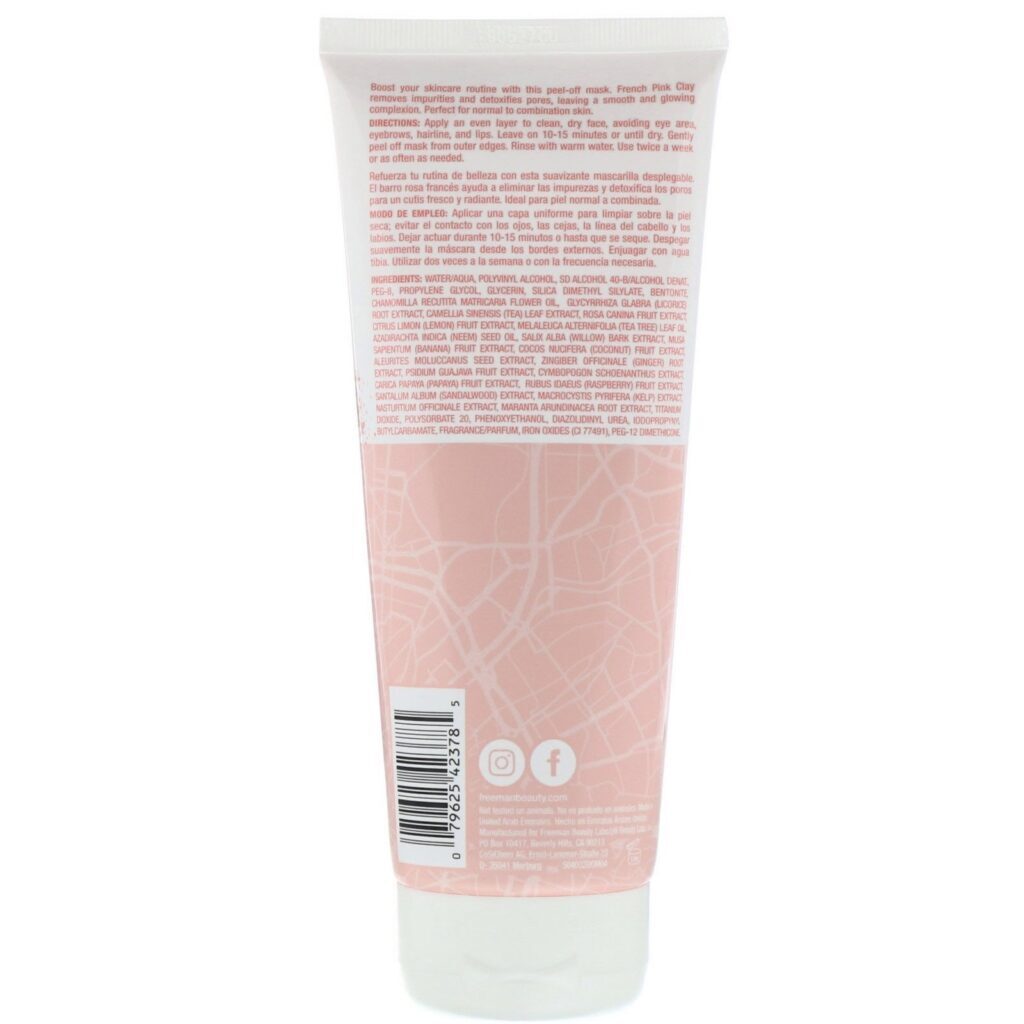 Freeman Beauty, Máscara de Argila Rosa Francesa em Película, 175 ml (6 fl oz) - Imagem 2