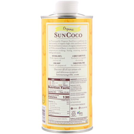 La Tourangelle, Sun Coco Orgânico, Mistura de Óleo de Girassol e Óleo de Coco, 750 ml - Image 2