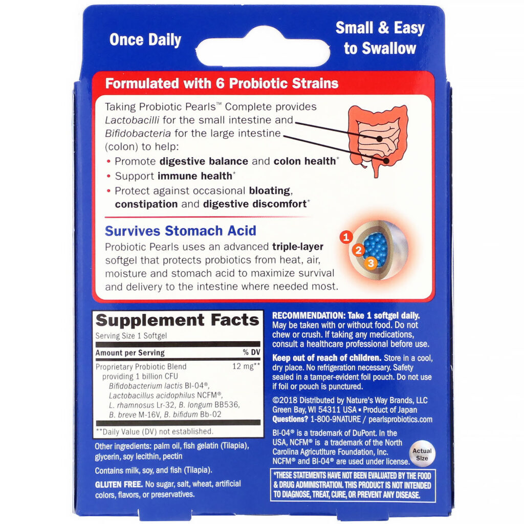Nature's Way, Probiotic Pearls Complete, Digestive Health, 30 Softgels - Imagem 2