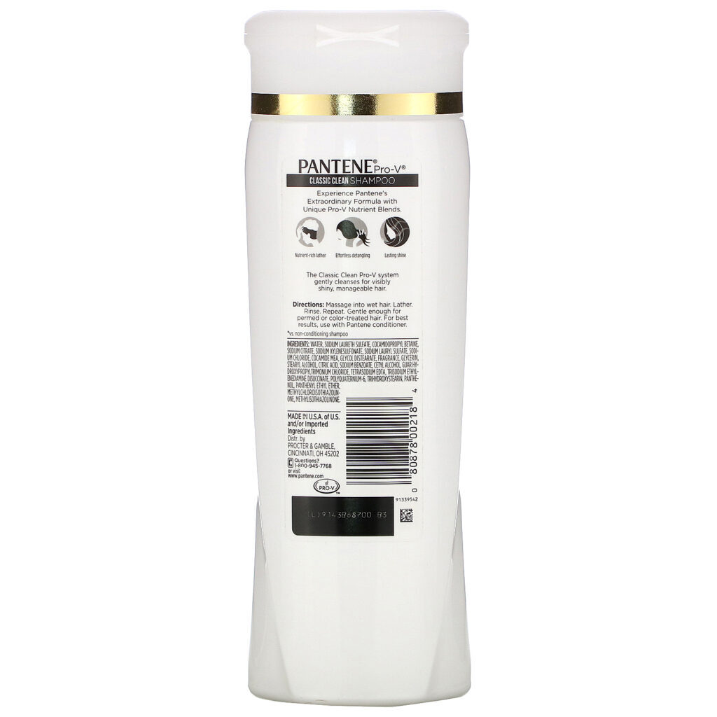 Pantene, Pro-V, Classic Clean Shampoo, 12.6 fl oz (375 ml) - Imagem 2
