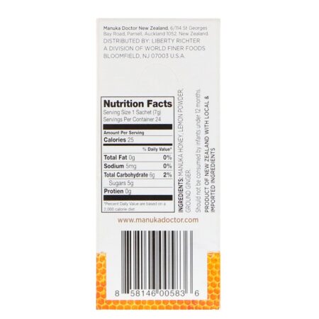 Manuka Doctor, Fusion 20+ Manuka Honey, Lemon & Ginger, 24 Sachets, 0.25 oz (7 g) Each - Image 3