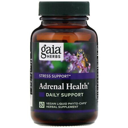 Gaia Herbs, Adrenal Health, Suporte Diário, 60 Fitocápsulas Líquidas Veganas