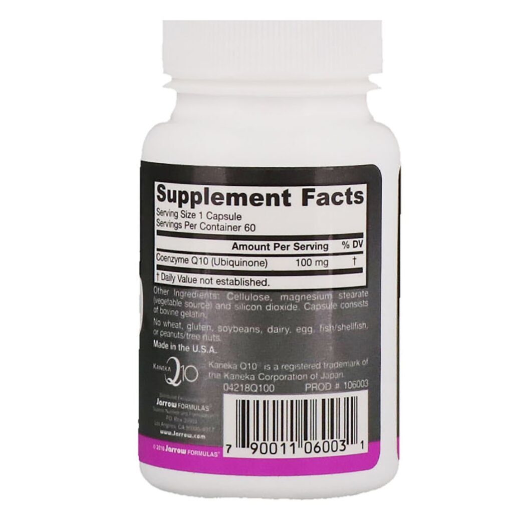 Jarrow Formulas, Co-Q10, 100 mg, 60 Cápsulas - Imagem 2