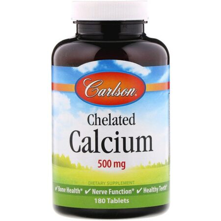 Carlson Labs, Cálcio Quelatado, 500 mg, 180 Comprimidos