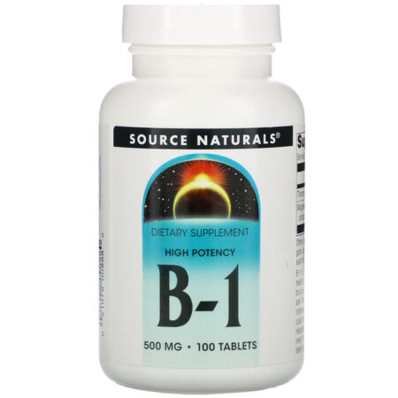 Source Naturals, B-1, Alta Potência, 500 mg, 100 Tabletes