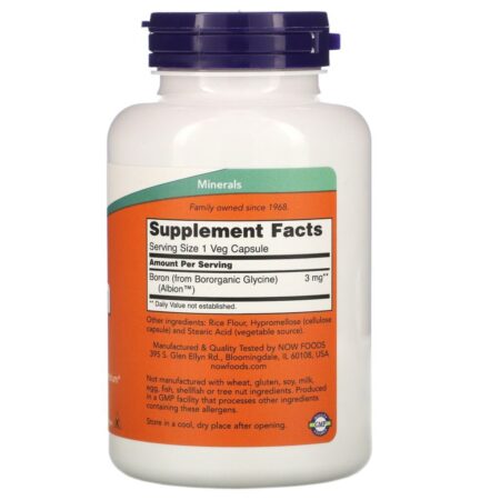 Now Foods, Boro, 3 mg, 250 Cápsulas Vegetais - Imagem 2