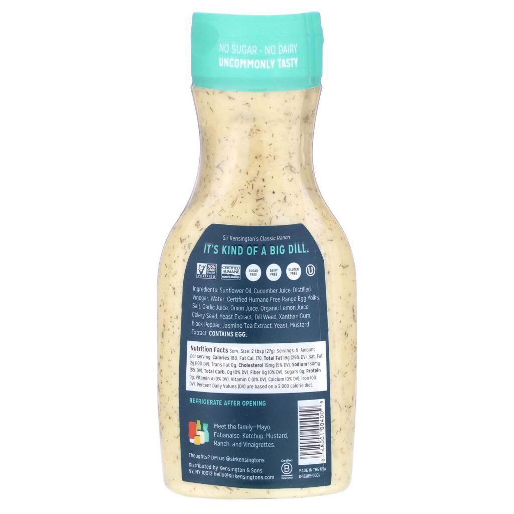 Sir Kensington's, Classic Ranch, 9 fl oz (266 ml) - Imagem 2