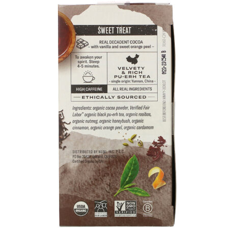 Numi Tea, Organic Pu-Erh Tea, Chocolate Pu-Erh, 16 Tea Bags, 1.24 oz (35.2 g) - Image 2