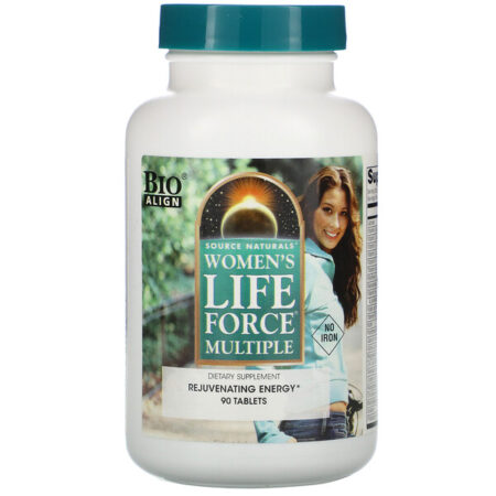 Source Naturals, Multivitamínico Life Force para Mulheres, Sem Ferro, 90 Comprimidos