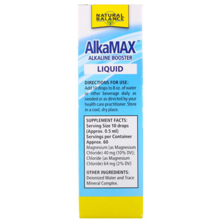 Natural Balance, AlkaMax, Líquido Alcalino Estimulante, Sem Sabor, 1 fl oz (30 ml) - Image 2