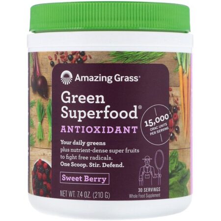 Amazing Grass, Green Superfood Antioxidant, Sweet Berry, 210 g (7,4 oz)