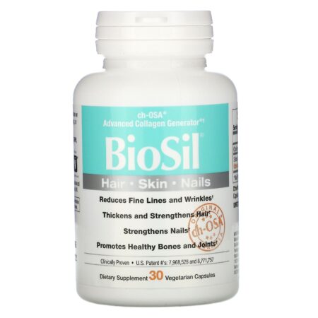 BioSil by Natural Factors, Gerador Avançado de Colágeno ch-OSA, 30 Cápsulas Vegetarianas - Image 3