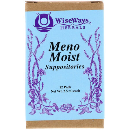 WiseWays Herbals, Supositórios Meno Moist, Pacote com 12, 4,5 oz (2,5 ml) Cada