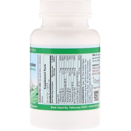 Kirkman Labs, Vitamina Orgânica de Complexo B, 90 Cápsulas - Image 2