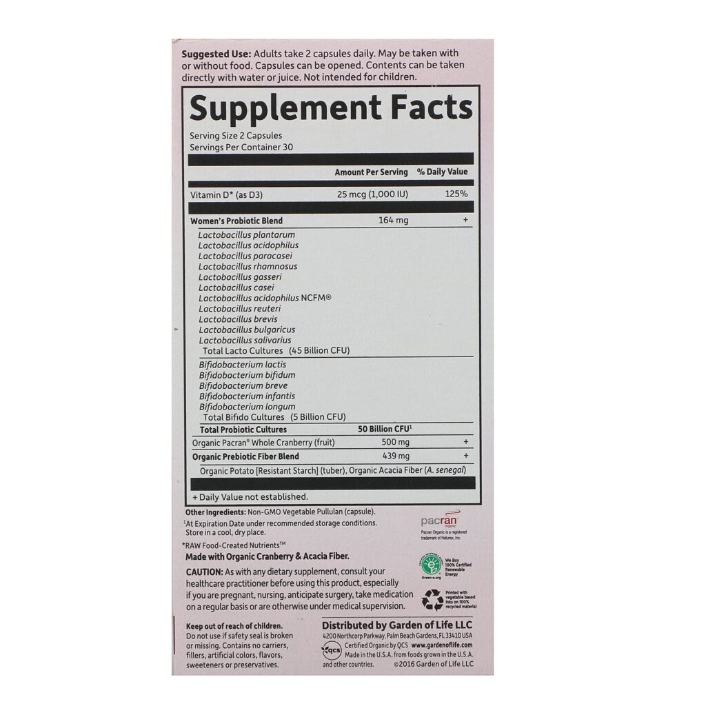 Garden of Life, Dr. Formulated Probiotics, Trato Urinário+, 60 Cápsulas Vegetais - Imagem 2