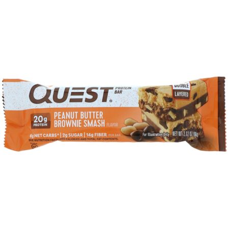 Quest Nutrition, Protein Bar, Peanut Butter Brownie Smash, 12 Bars, 2.12 oz (60 g ) Each - Image 4