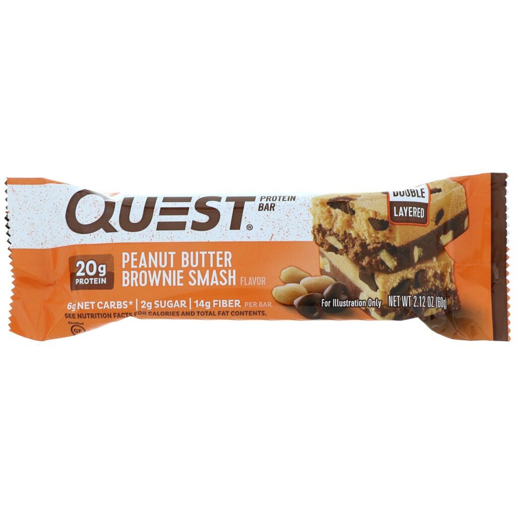 Quest Nutrition, Protein Bar, Peanut Butter Brownie Smash, 12 Bars, 2.12 oz (60 g ) Each - Imagem 4