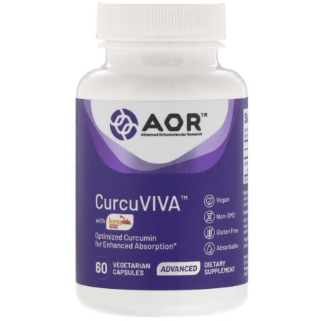 Advanced Orthomolecular Research AOR, CurcuViva, 60 Vegetarian Capsules