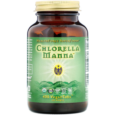 HealthForce Superfoods, Chlorella Manna, 400 tabletes veganos