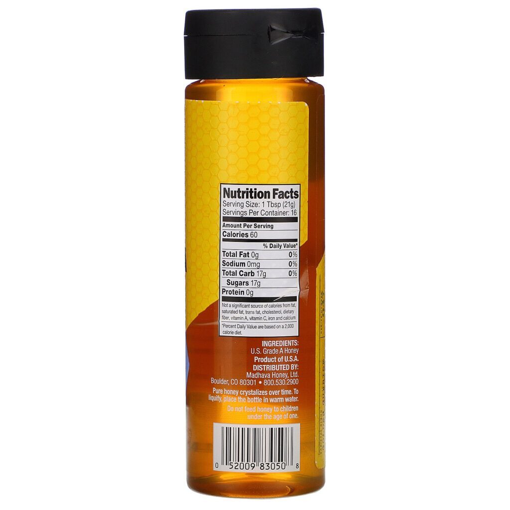 Madhava Natural Sweeteners, Pure & Raw Honey, Golden Sunrise, 12 oz (340 g) - Imagem 2