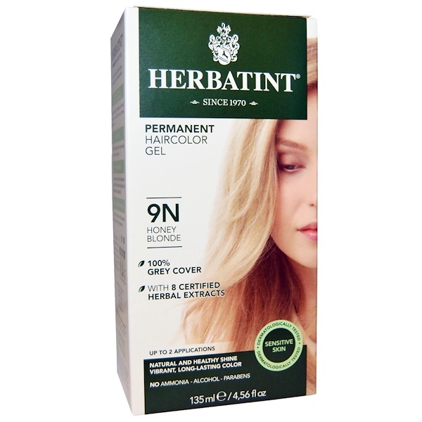 Herbatint, Permanent Herbal Haircolor Gel, 9N, Honey Blonde, 4,56 fl oz (135 ml)