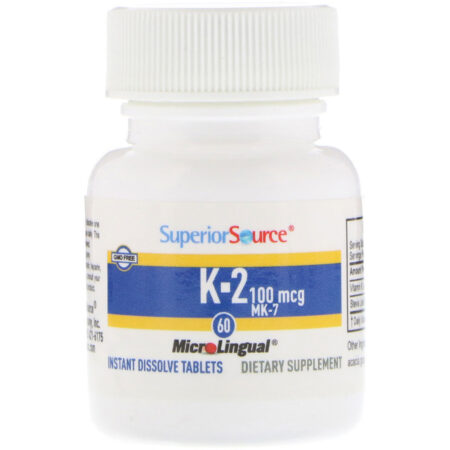 Superior Source, Vitamina K-2, 100 mcg, 60 comprimidos microlinguais solúveis instantâneos - Image 3