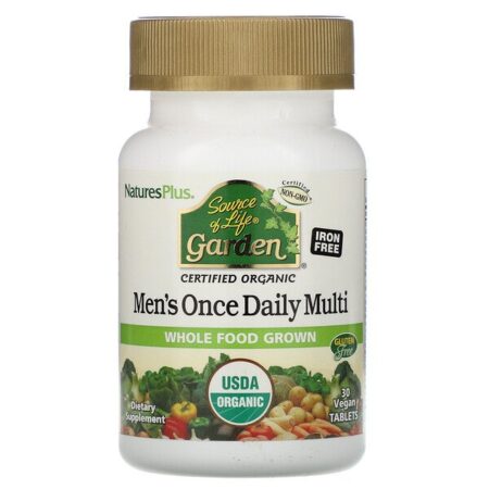 Nature's Plus, Jardim Fonte da Vida, Multi uma vez ao dia para homens, 30 tabletes Veganos