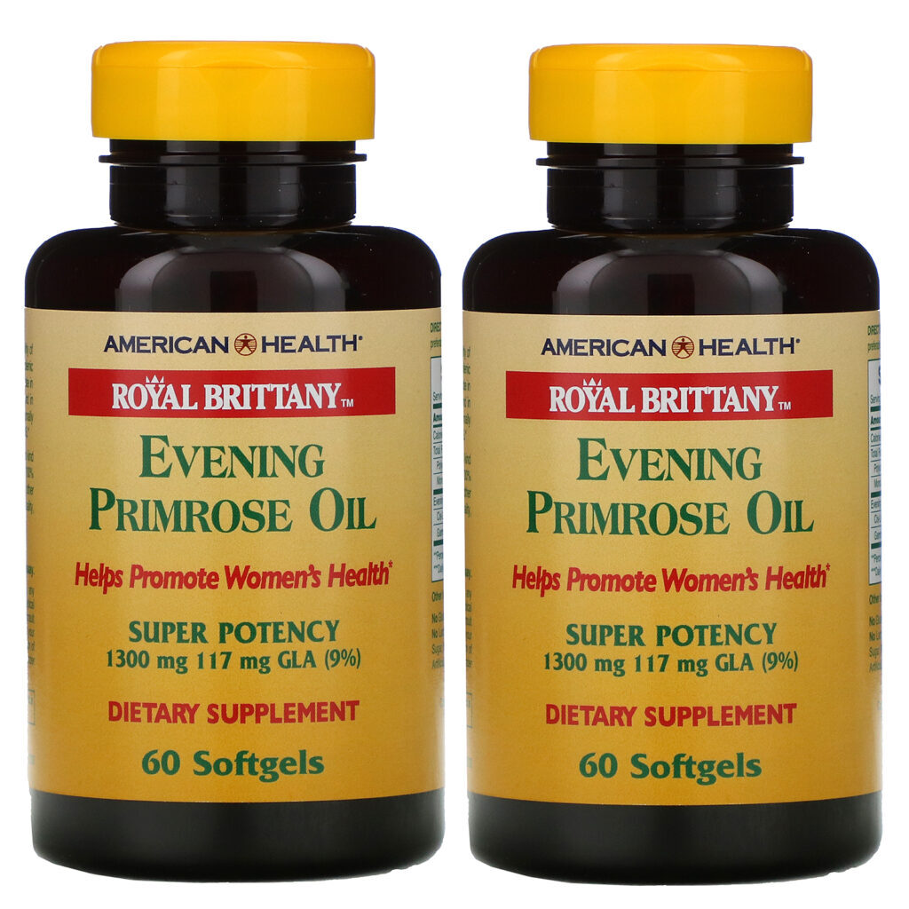 American Health, Royal Brittany, Óleo de Prímula, 1300 mg, 2 Frascos, 60 Softgels Cada - Imagem 3