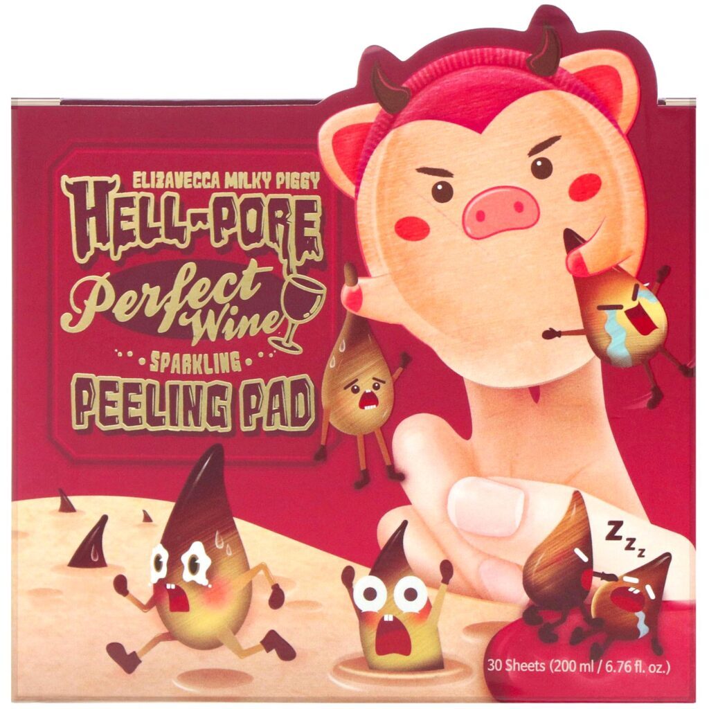 Elizavecca, Milky Piggy, Hell-Pore, Perfect Wine Sparking Peeling Pad, 30 Folhas - Imagem 2