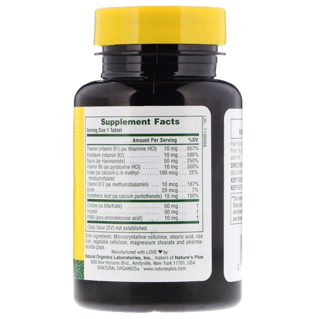 Nature's Plus, Complexo B com Farelo de Arroz, 90 Comprimidos - Imagem 2