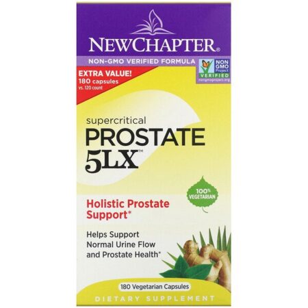 New Chapter, Prostate 5LX, Auxílio Abrangente à Próstata, 180 Vcaps Líquidas