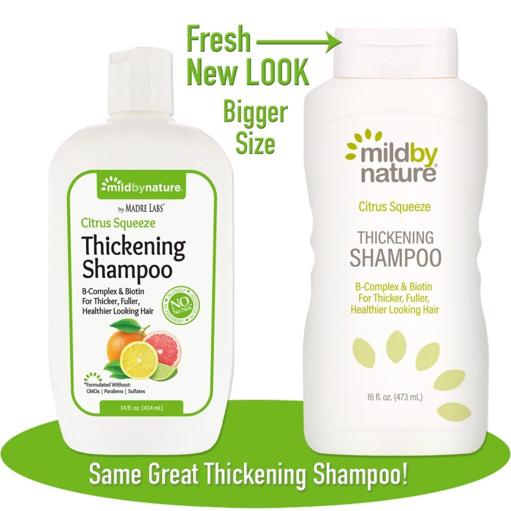 Mild By Nature, Shampoo Espessante com Complexo B + Biotina da Madre Labs, Sem Sulfatos, Toque Cítrico, 473 ml (16 fl oz) - Imagem 3