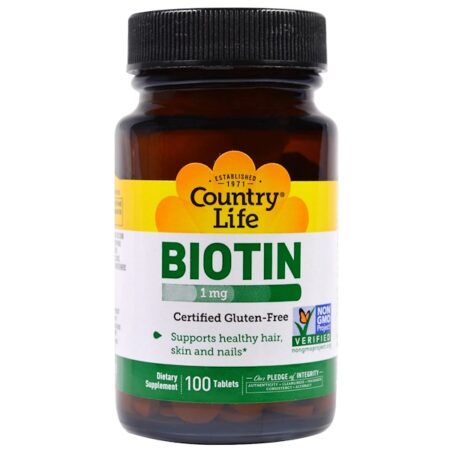 Country Life, Biotina, 1 mg, 100 tabletes