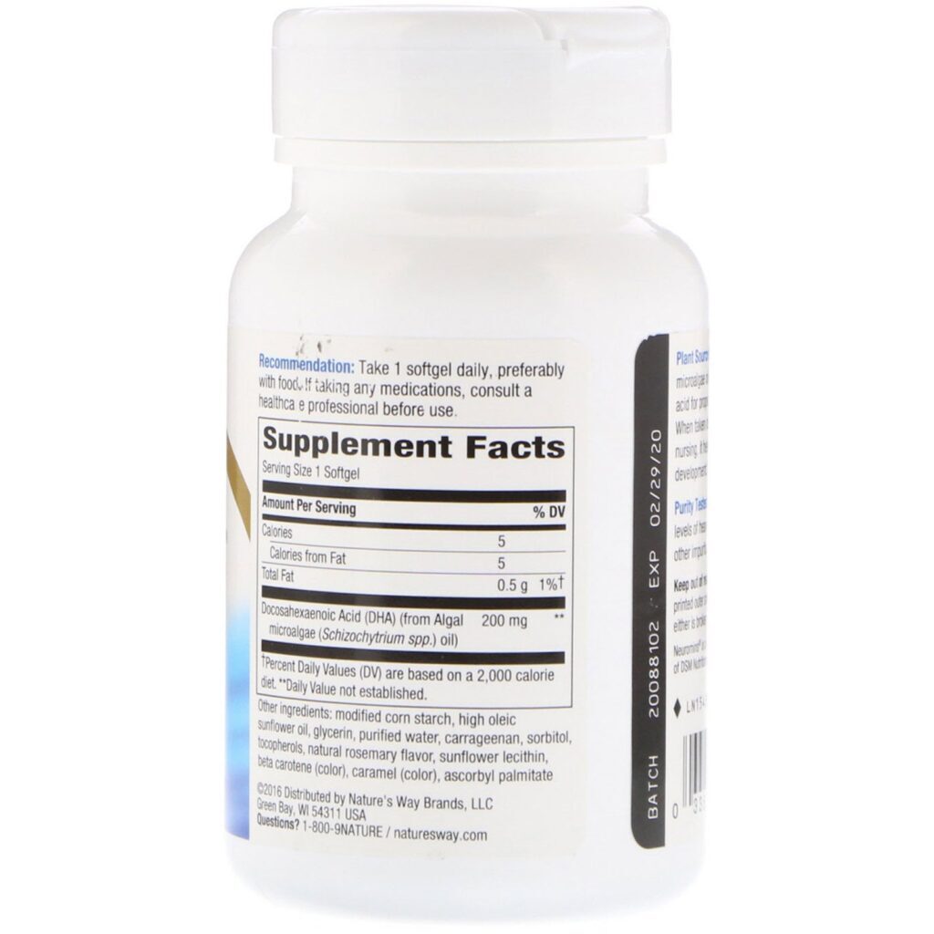 Nature's Way, EfaGold, Neuromins, 200 mg, 60 Vegetarian Softgels - Imagem 2
