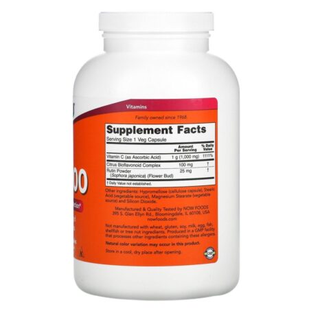 Now Foods, C-1000, 500 Cápsulas Vegetais - Imagem 2